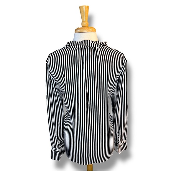 Ann Taylor Black and White Striped Blouse - Picture 3 of 4